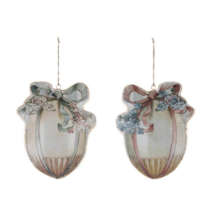 BLANC MARICLO - Decoro Uovo di Pasqua in Metallo da Appendere - Assortito