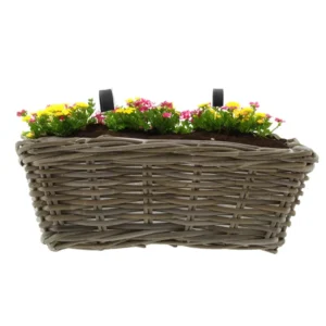 VAN DER LEEDEN - Balcony planter in RATTAN 41x22x15