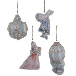 BLANC MARICLO - Decorazioni in Metallo Coniglietti Rococo - 18cm