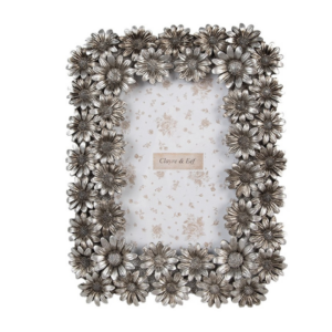 CLAYRE & EEF - Cornice color argento con motivo floreale retrò 10x15 cm