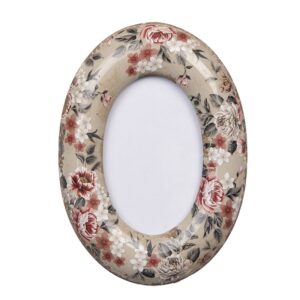 CLAYRE & EEF - Cornice portafoto 9x13 cm Fiori in ceramica beige