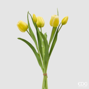 EDG - Bouquete Tulipano Chiuso con Bocciolo Giallo - H 40cm