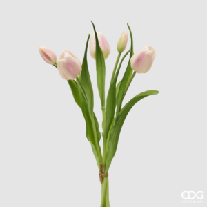 EDG - Bouquete Tulipano Chiuso con Bocciolo Rosa Sfumato - H 40cm