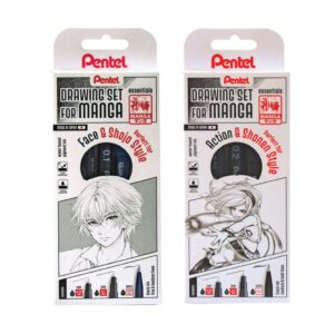 PENTEL- set di penne a punta fine -"Manga Action"