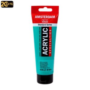 AMSTERDAM- Colori Acrilici 120ml. N° 836 - VERDE METALLIZZATO