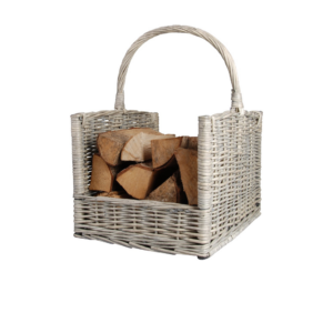 VAN DER LEEN-Cesto in legno dritto con manico e scritta 1915