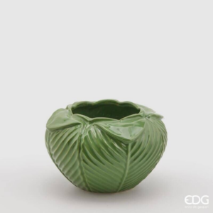 EDG - Vaso Decorativo Freaky Foglie Verdi in Gres H15 D23 cm