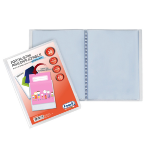 FAVORIT - Portalistino personalizzabile A5 trasparente - 30 buste - 15x21 cm