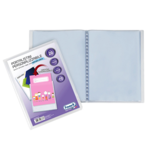 FAVORIT - Portalistino personalizzabile A5 trasparente - 20 buste - 15x21 cm