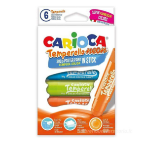 CARIOCA - Astuccio 6 tempere solide Temperello colori neon