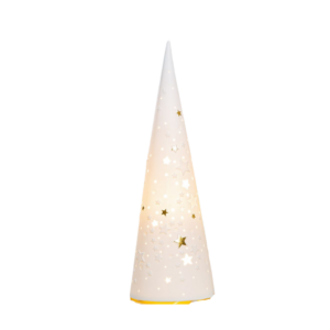 GILDE - Lampada da tavolo a cono in porcellana a forma di stelle
